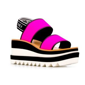 Stella McCartney Sneak-Elyse Platform Wedge Slingback Sandals